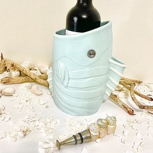 Ceramic Fish Wine cooler and bottle topper.